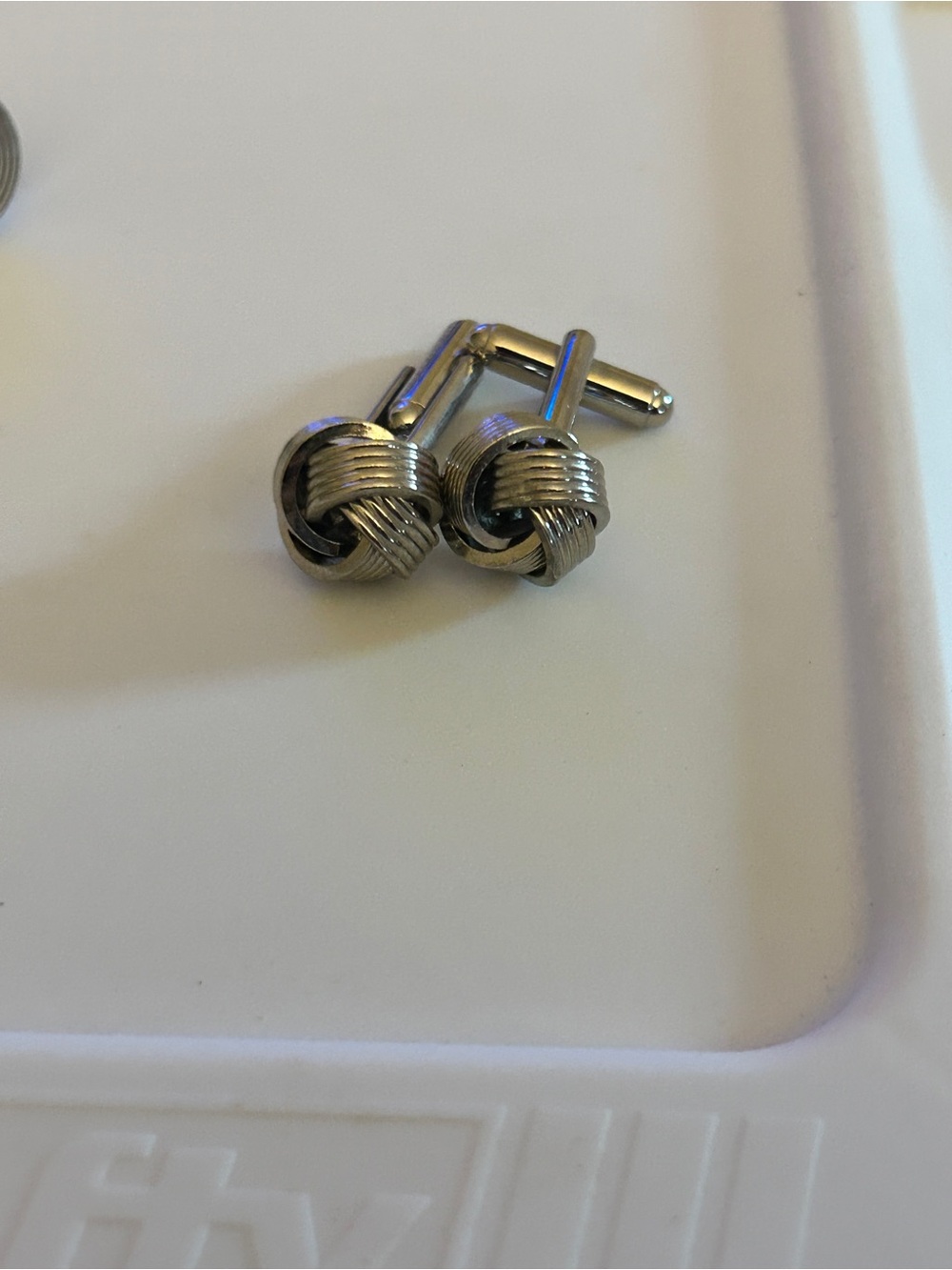 Silver Knot Cufflinks for Men - Classic Metal Finish
